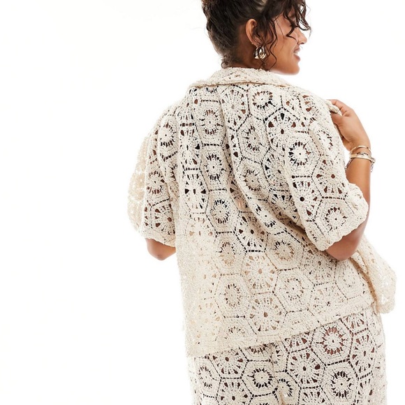 Plus size coverup beach Set in Cream Size 22 (UK size 26) NEW - Picture 2 of 15